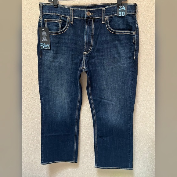 Silver Jeans Men’s Zac Relaxed Fit Straight Leg Jeans Blue Color 34x30
